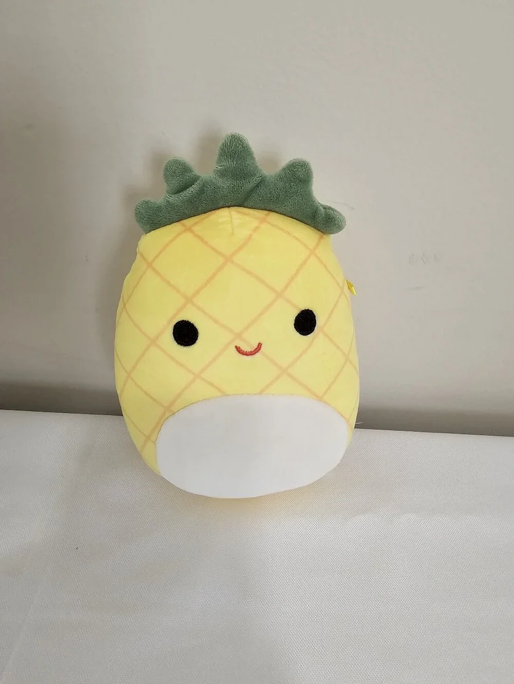 Squishmallows Yellow Pineapple Plush Bag Charm with Green Top
